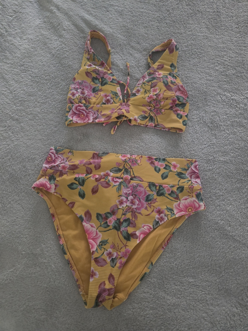 Skye Swimwear Yellow Floral High-Rise Tie-Front Bikini